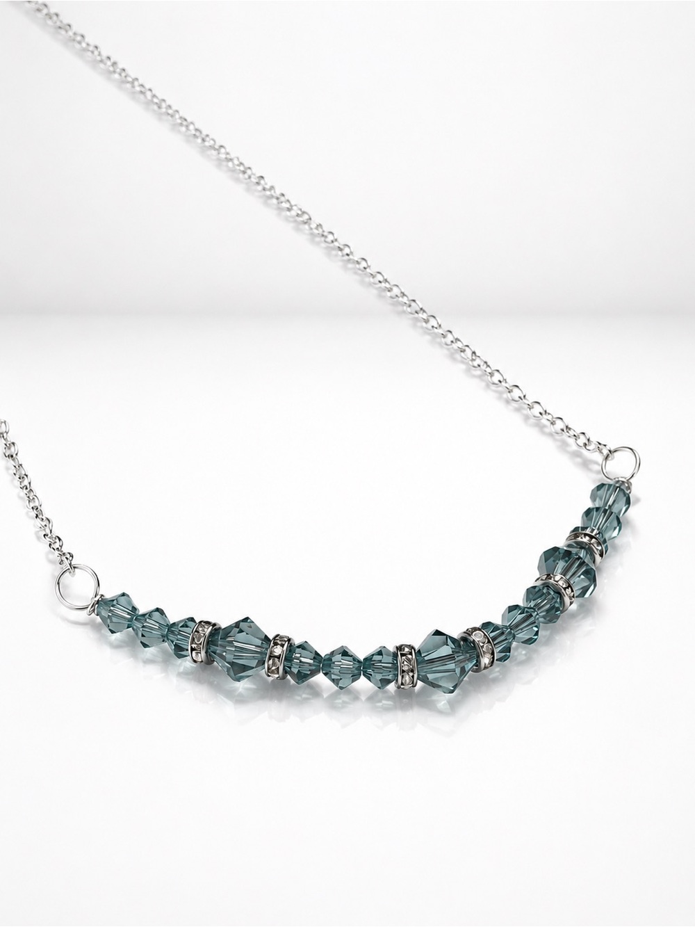 Swarovski Indian Sapphire Crystal Silver Necklace